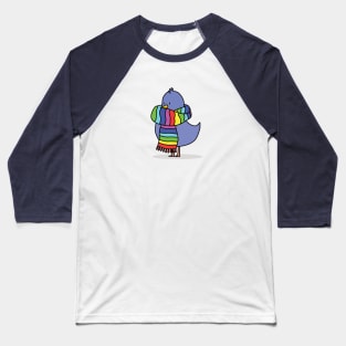 Super Cute Bluebird with a Big Scarf Baseball T-Shirt